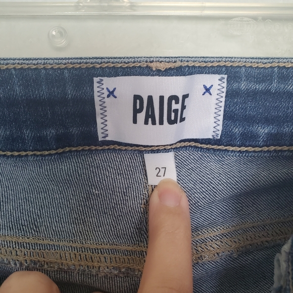 Paige Leopard Tux Stripe Skinny Jeans Size 27 - Picture 10 of 12